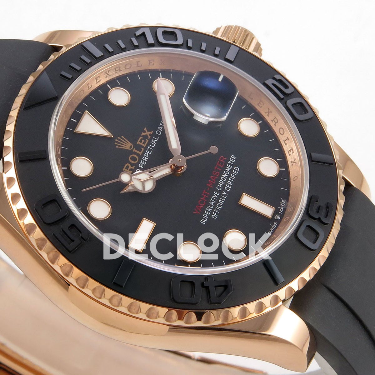 Rolex Yacht-Master 126655 WF replica, luminous hour marker detail