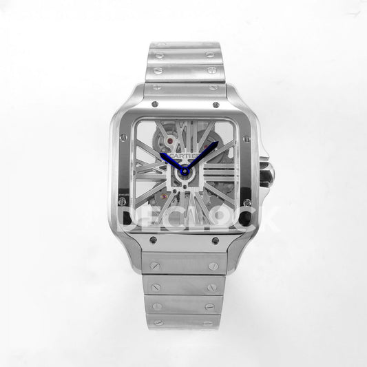 Cartier Santos Watch Skeleton Dial in Full Gold Replica Watch