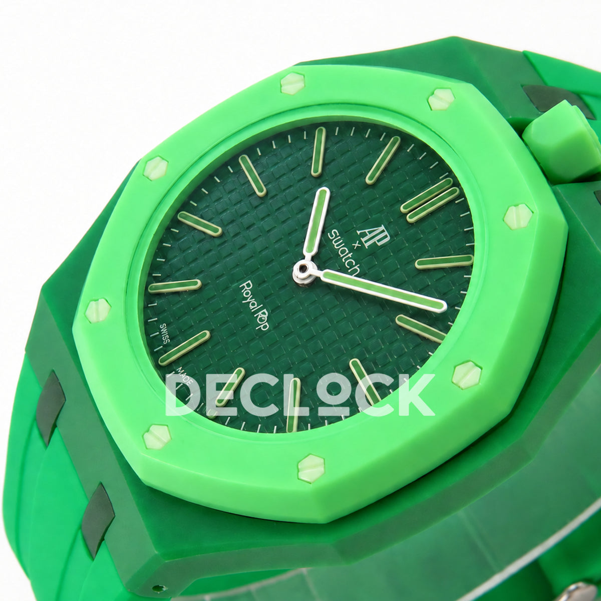 Swatch × Audemars Piguet Royal Pop Green Eight Replica — side perspective