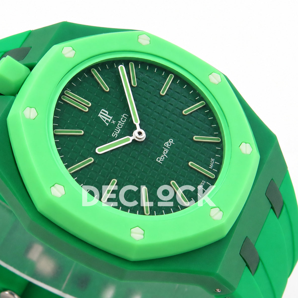 Swatch × Audemars Piguet Royal Pop Green Eight Replica — opposite perspective