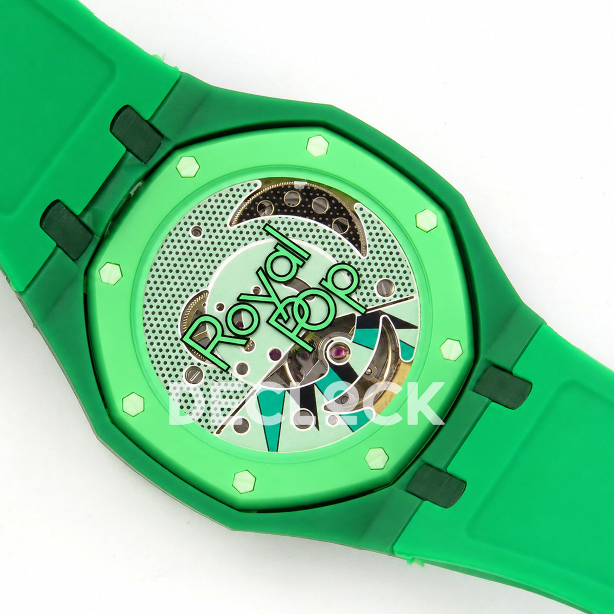 Swatch × Audemars Piguet Royal Pop Green Eight Replica — caseback