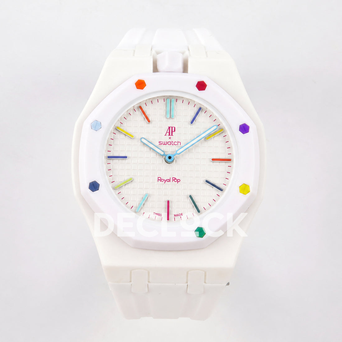 Swatch × Audemars Piguet Royal Pop Huit Blanc Replica — front view 