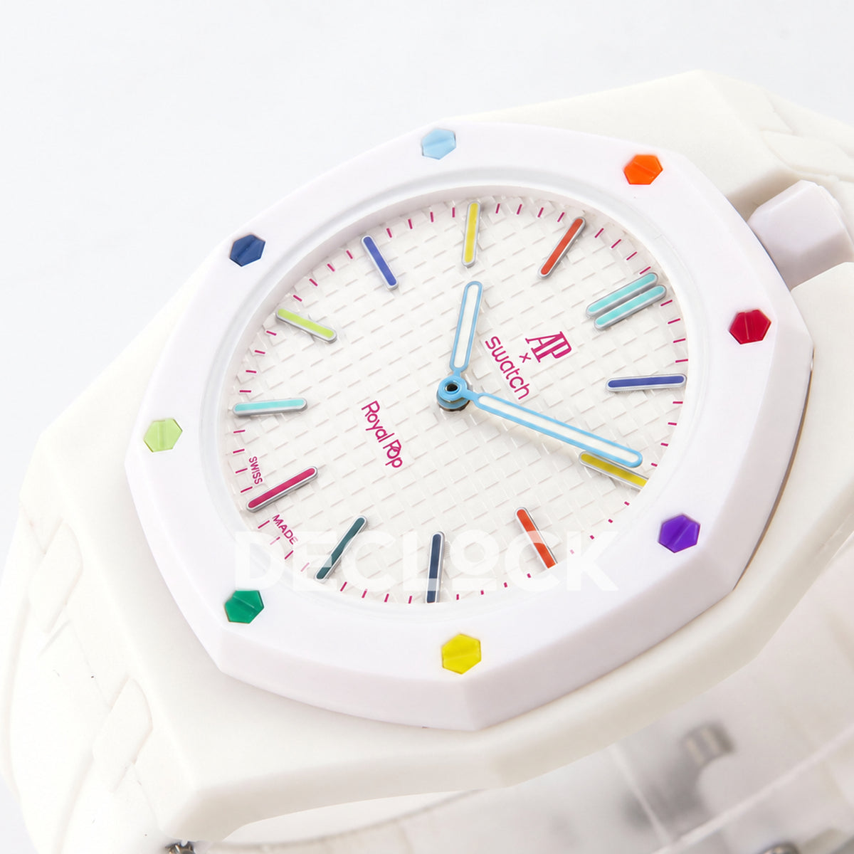 Swatch × Audemars Piguet Royal Pop Huit Blanc Replica — side perspective