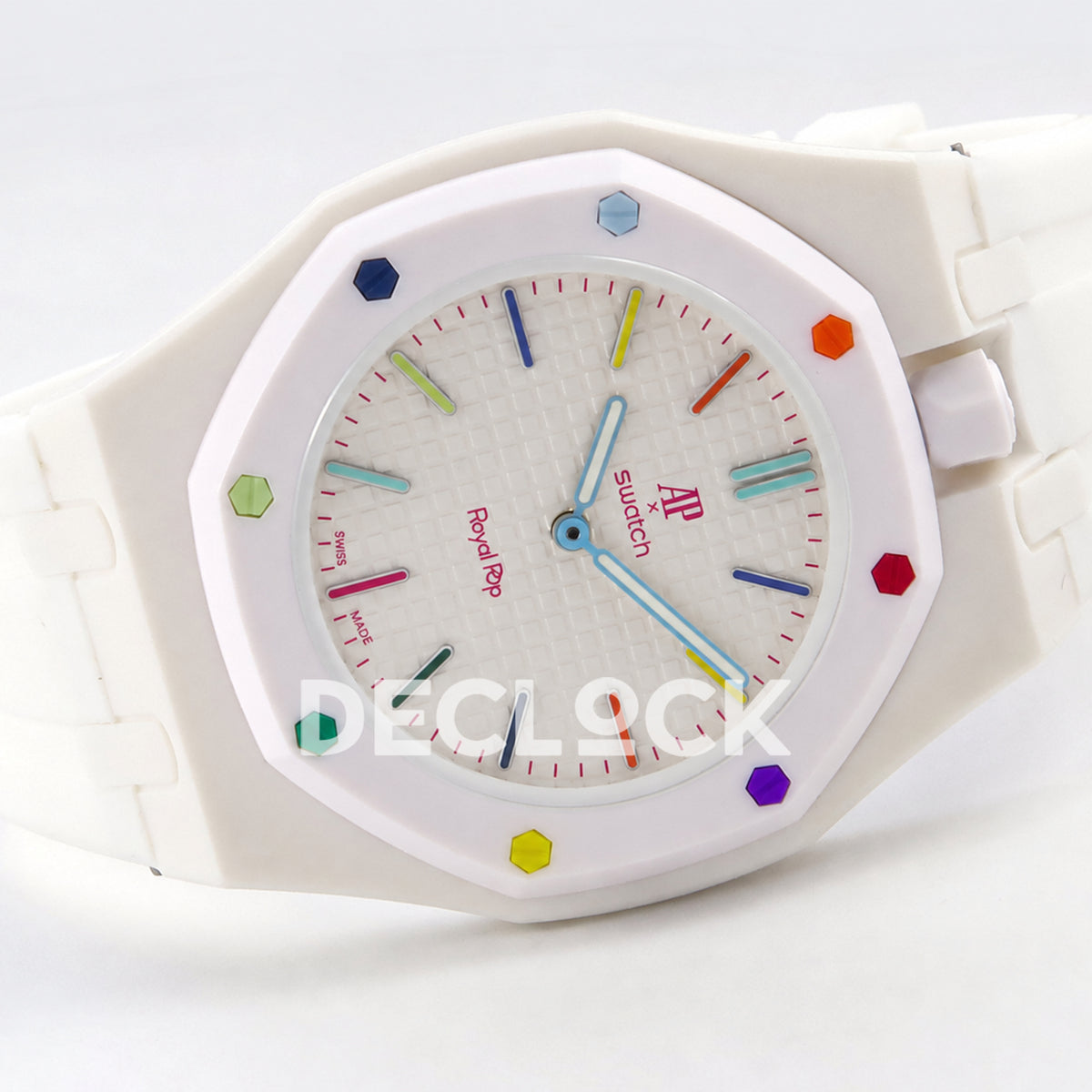Swatch × Audemars Piguet Royal Pop Huit Blanc Replica — horizontal profile