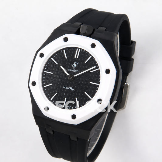 Swatch × Audemars Piguet Royal Pop Ocho Negro Replica — three-quarter view