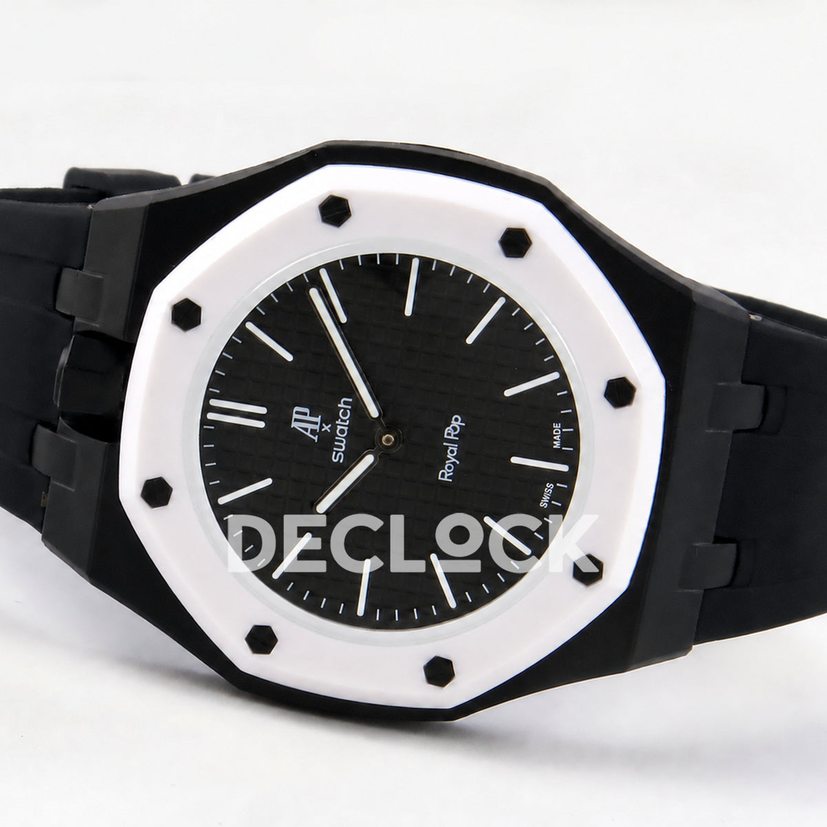 Swatch × Audemars Piguet Royal Pop Ocho Negro Replica — horizontal dial view