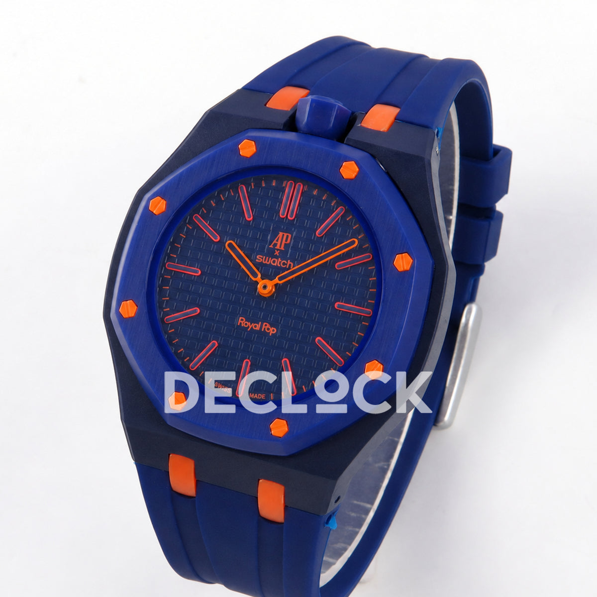 Swatch × Audemars Piguet Royal Pop Orenji Hachi Replica — three-quarter view