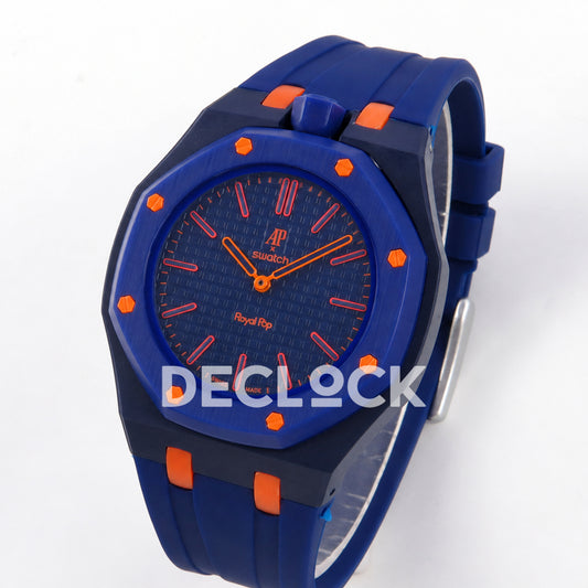 Swatch × Audemars Piguet Royal Pop Orenji Hachi Replica — three-quarter view