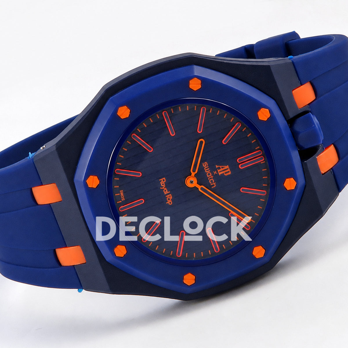 Swatch × Audemars Piguet Royal Pop Orenji Hachi Replica — horizontal profile