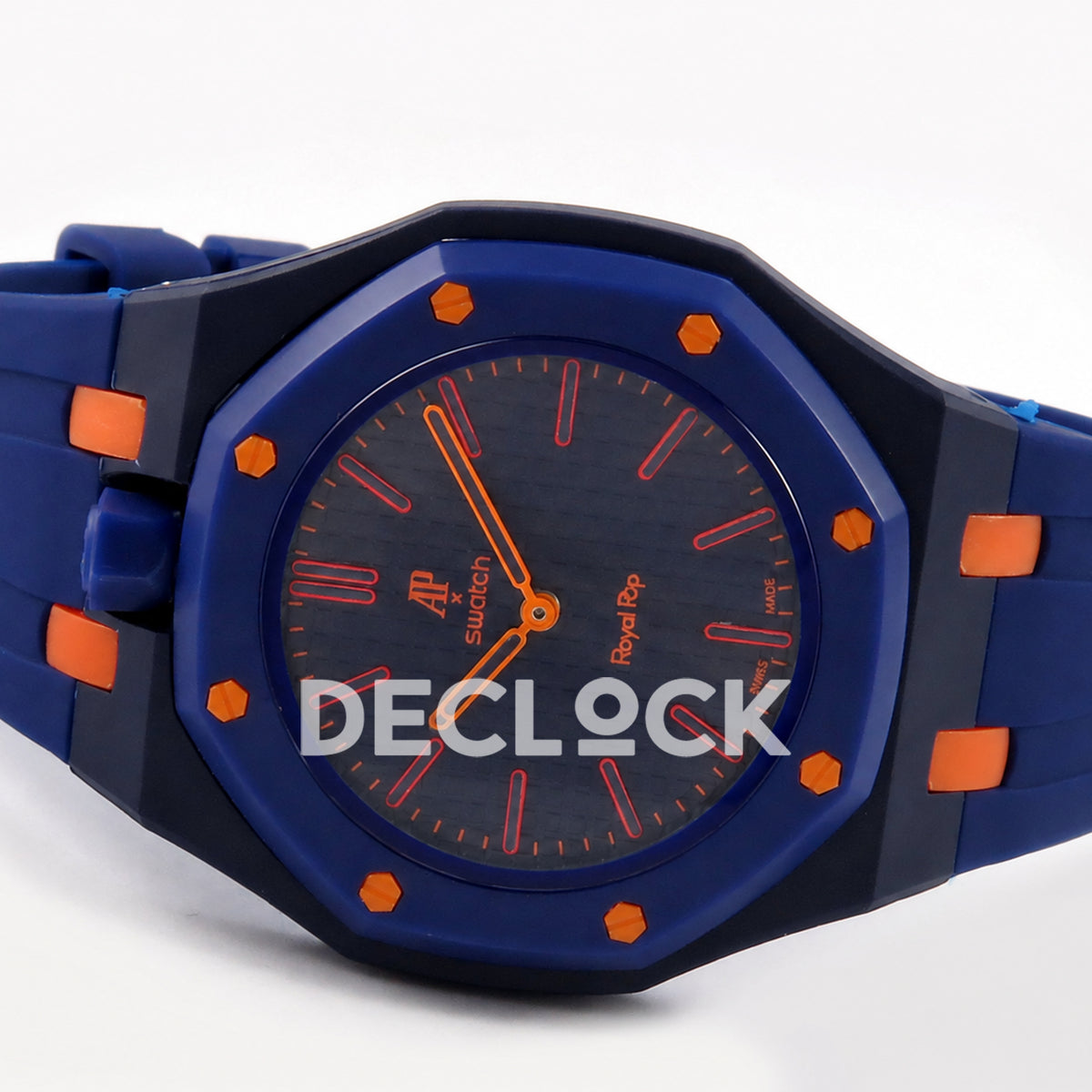 Swatch × Audemars Piguet Royal Pop Orenji Hachi Replica — horizontal dial view