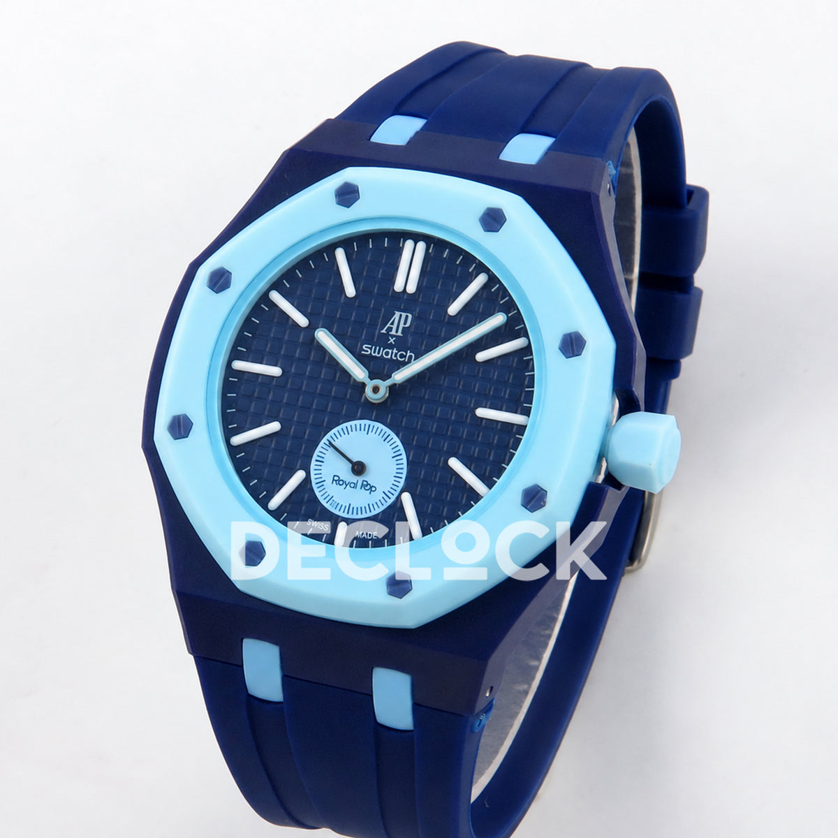 Swatch × Audemars Piguet Royal Pop Savonnette Lan Ba Replica — three-quarter view