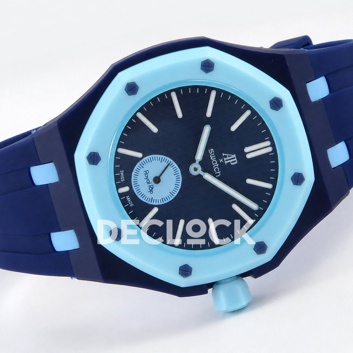 Swatch × Audemars Piguet Royal Pop Savonnette Lan Ba Replica — horizontal profile