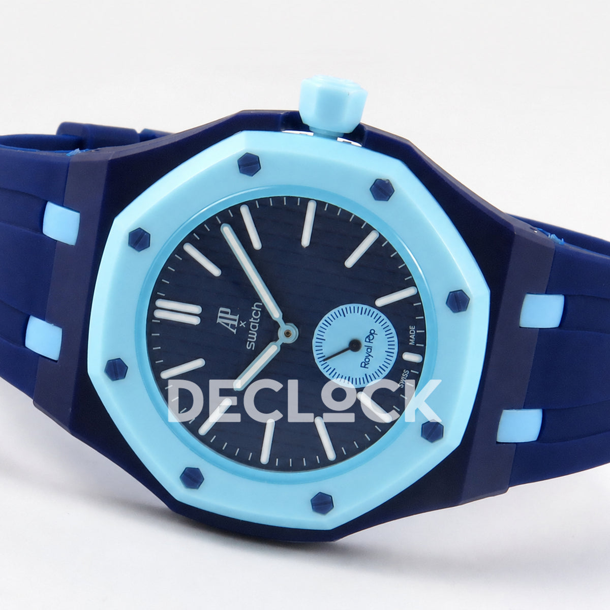 Swatch × Audemars Piguet Royal Pop Savonnette Lan Ba Replica — horizontal dial view