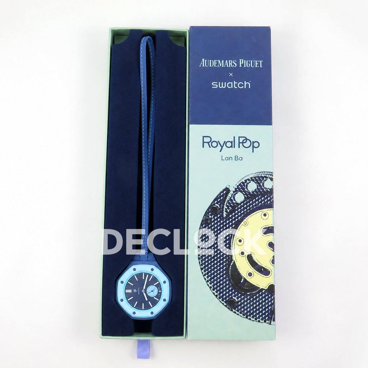 Swatch × Audemars Piguet Royal Pop Savonnette Lan Ba Replica — watch and packaging