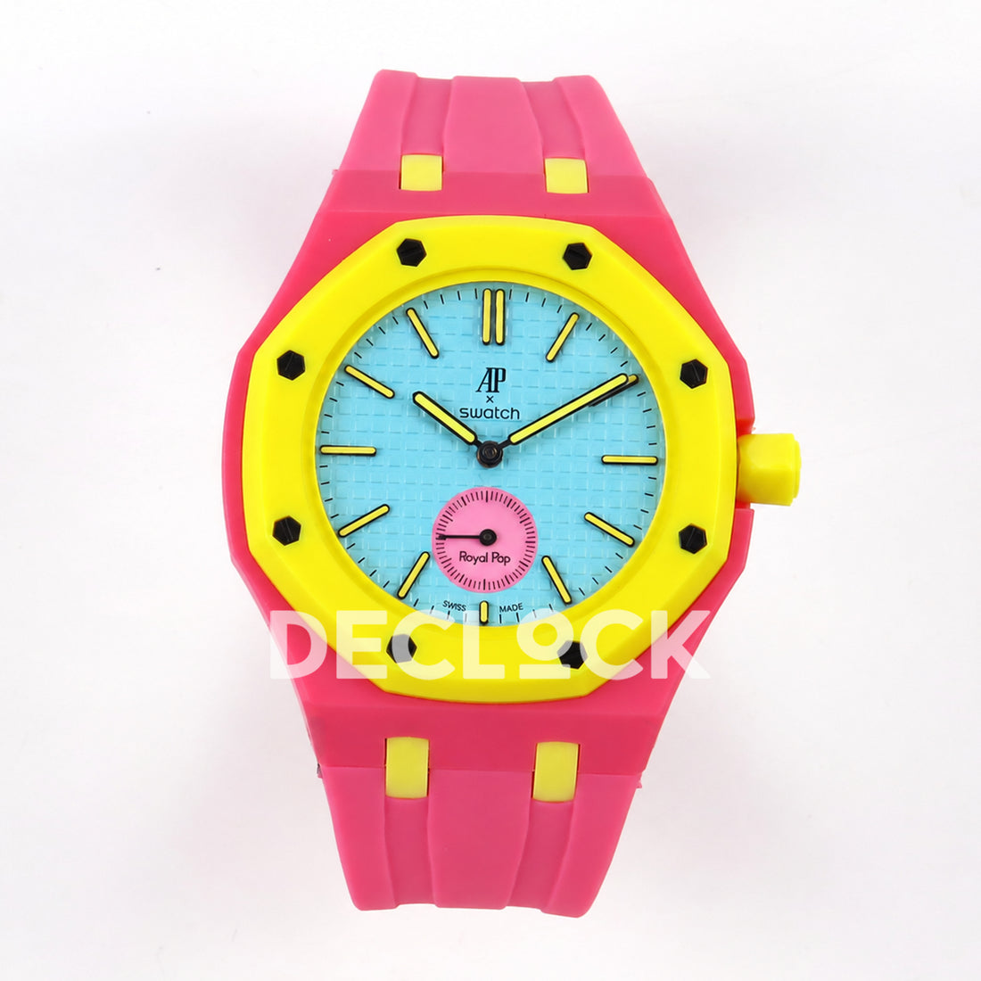 Swatch × Audemars Piguet Royal Pop Savonnette Otg Roz Replica — front view 