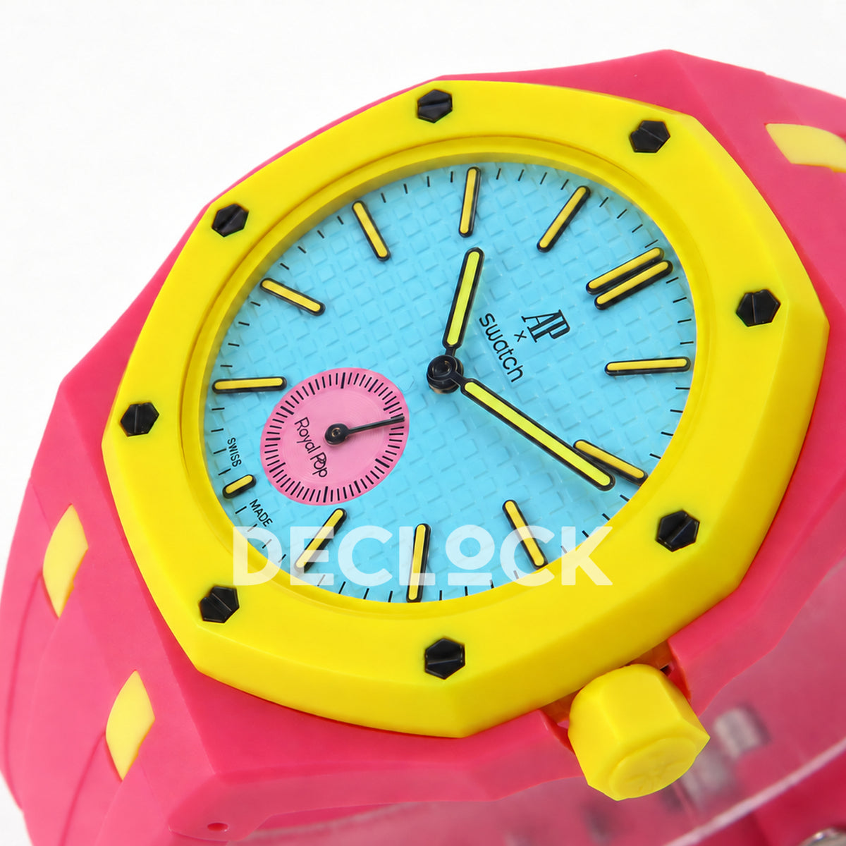Swatch × Audemars Piguet Royal Pop Savonnette Otg Roz Replica — side perspective