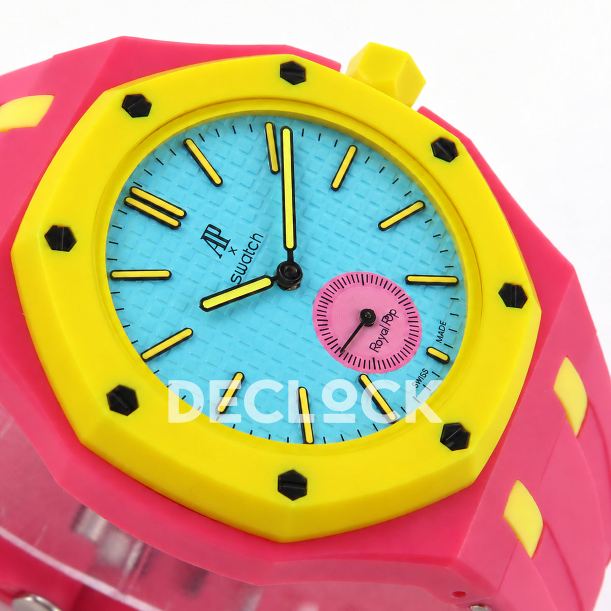 Swatch × Audemars Piguet Royal Pop Savonnette Otg Roz Replica — opposite perspective