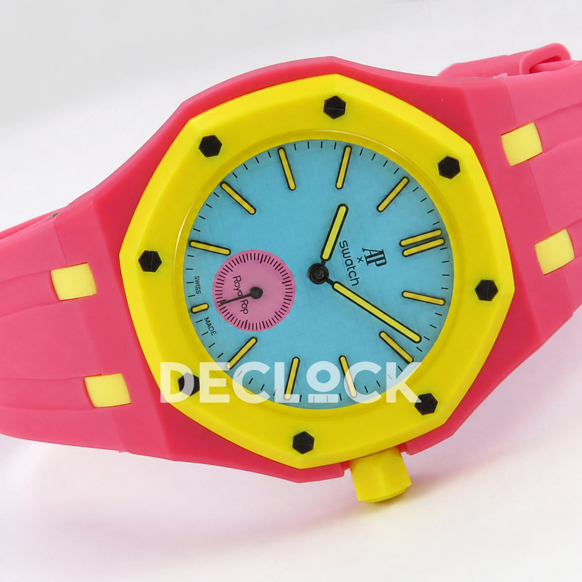 Swatch × Audemars Piguet Royal Pop Savonnette Otg Roz Replica — horizontal profile