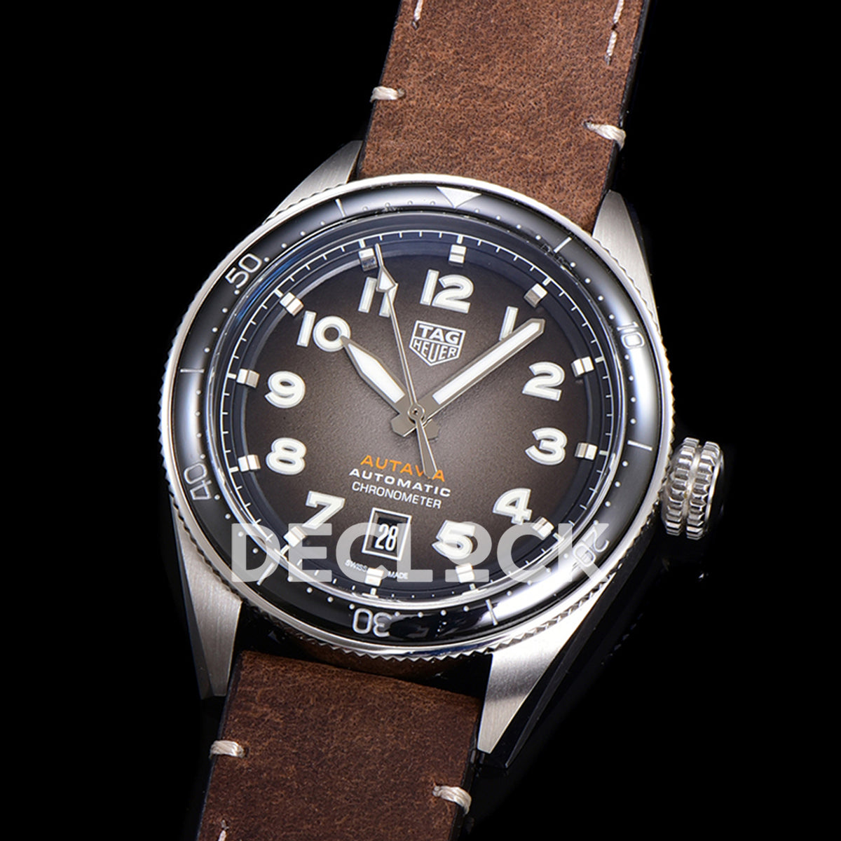 TAG Heuer Autavia Calibre 5 Black Dial 42mm Leather SW200