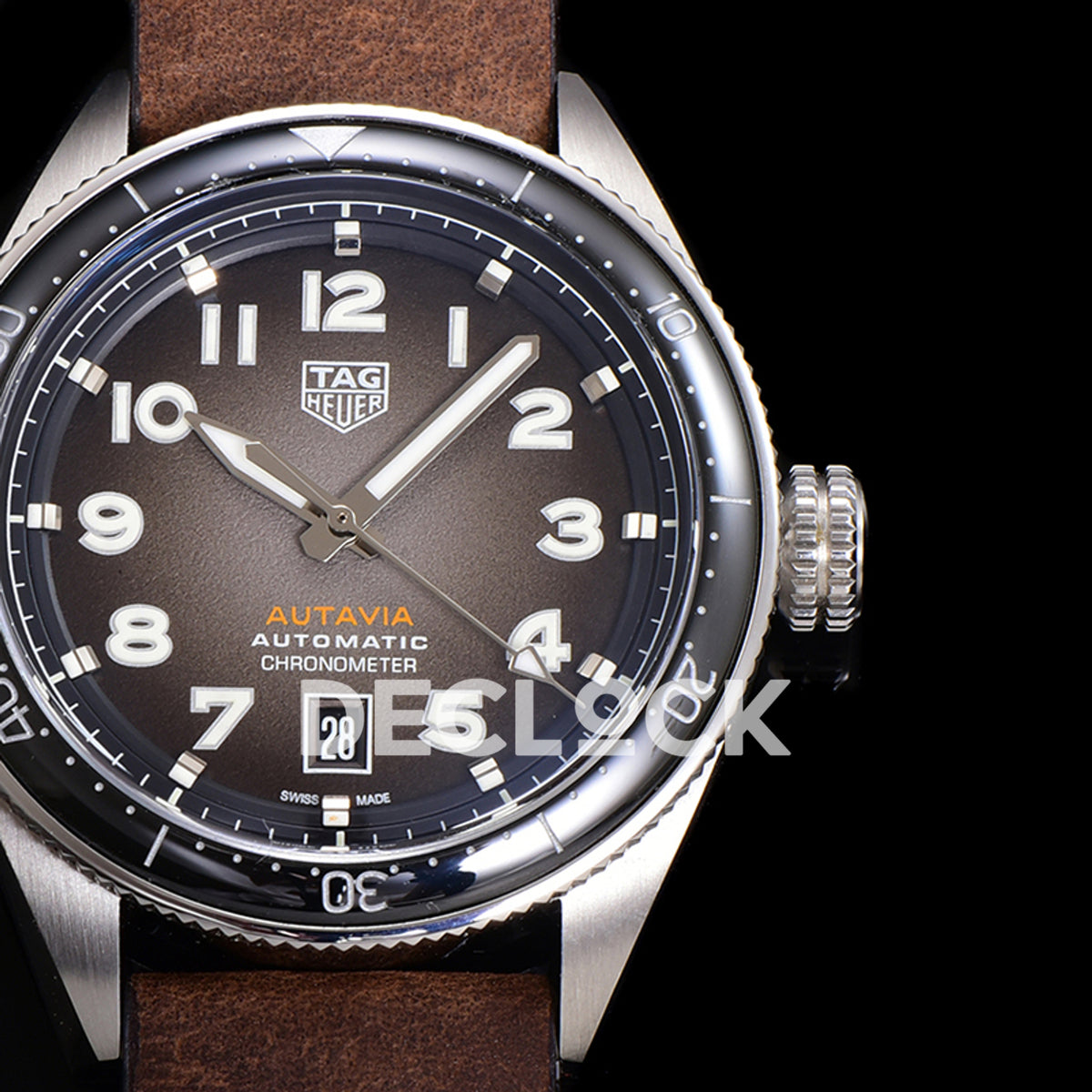 TAG Heuer Autavia Calibre 5 Black Dial 42mm Leather SW200