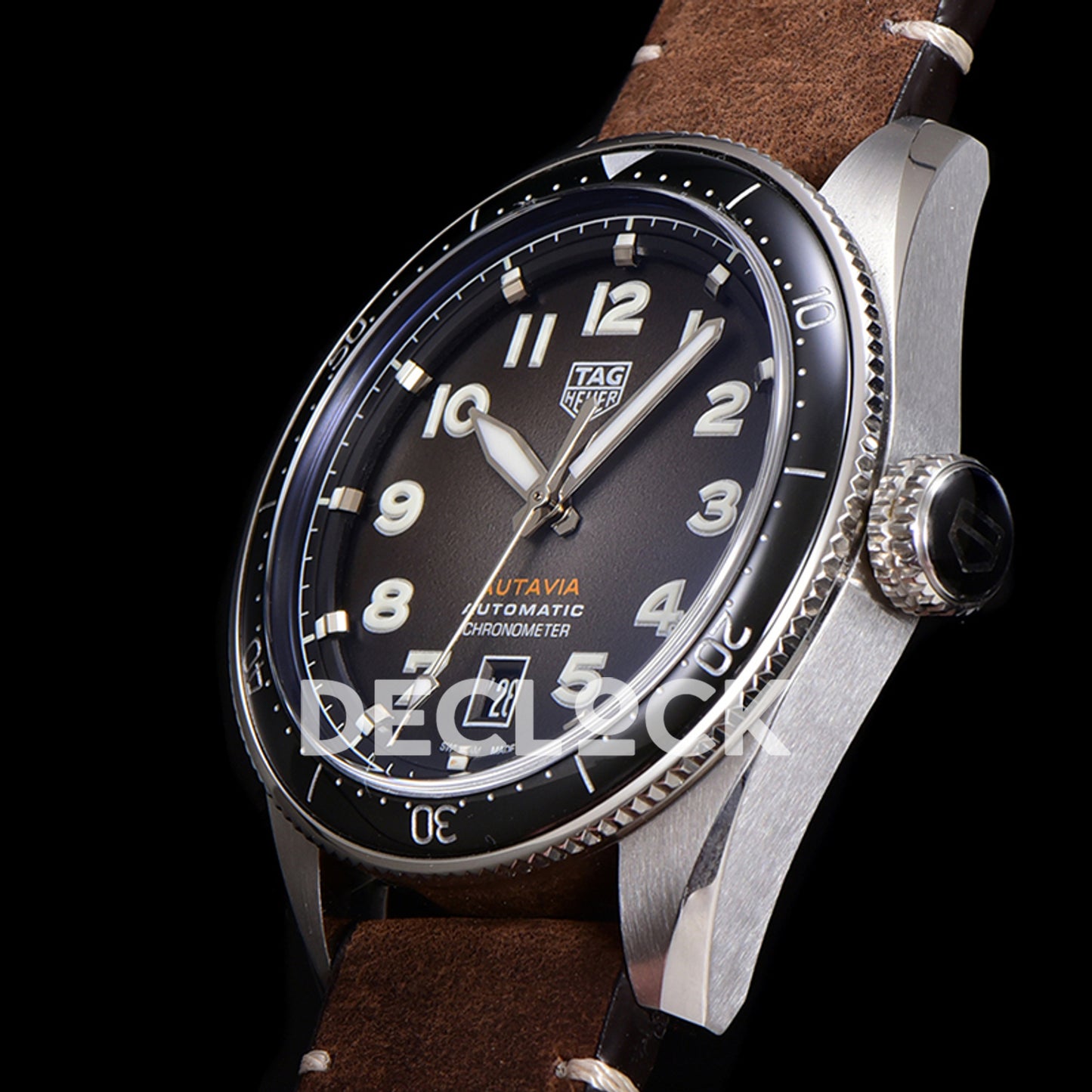 TAG Heuer Autavia Calibre 5 Black Dial 42mm Leather SW200