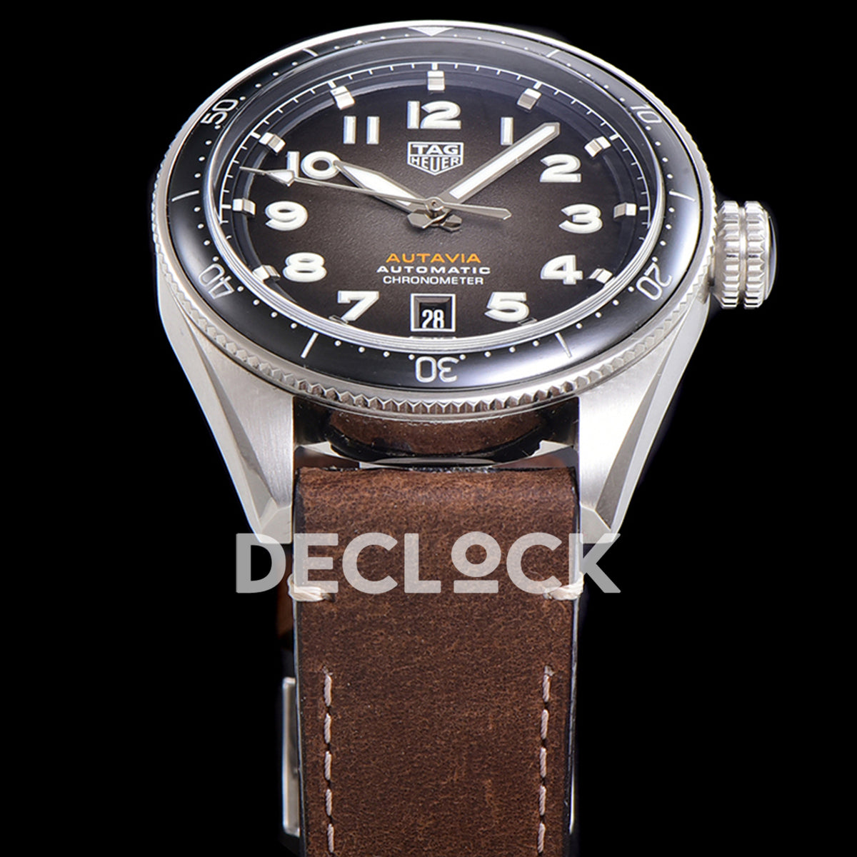 TAG Heuer Autavia Calibre 5 Black Dial 42mm Leather SW200