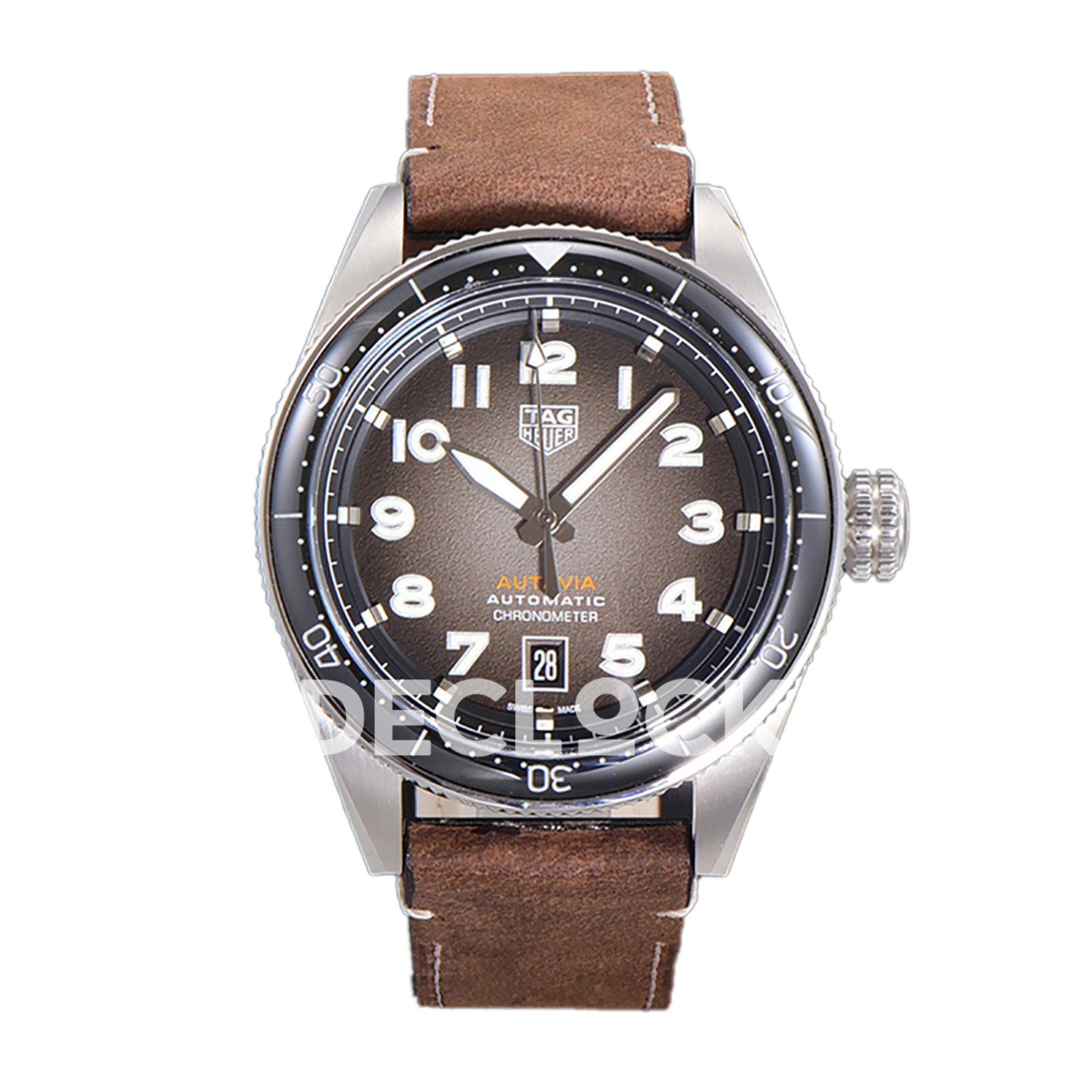 TAG Heuer Autavia Calibre 5 Black Dial 42mm Leather SW200