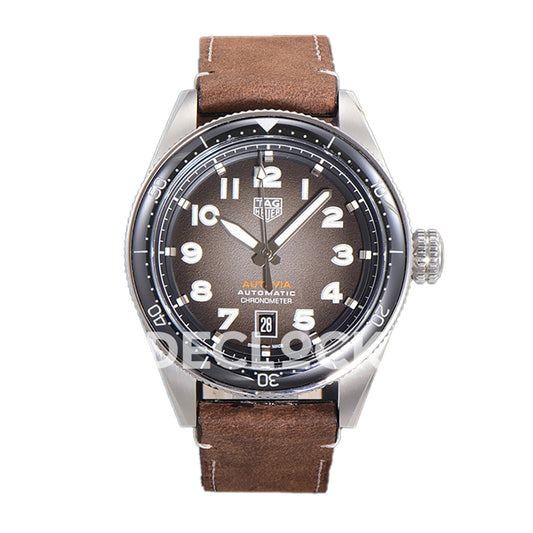 TAG Heuer Autavia Calibre 5 Black Dial 42mm Leather SW200