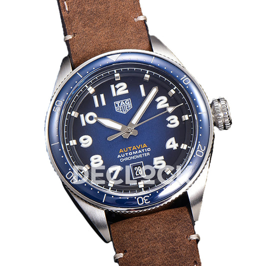 TAG Heuer Autavia Calibre 5 Blue Dial 42mm Leather SW200