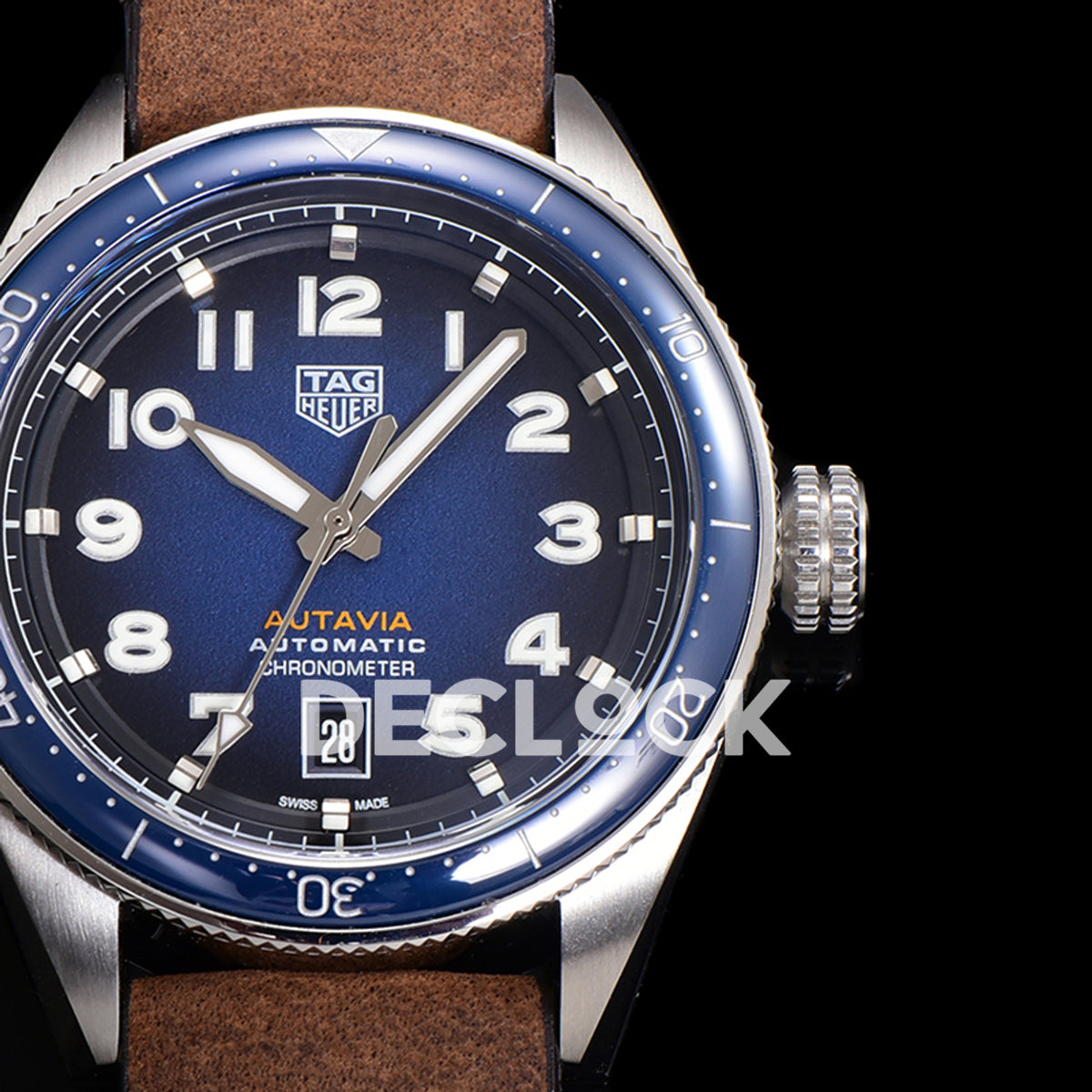 TAG Heuer Autavia Calibre 5 Blue Dial 42mm Leather SW200