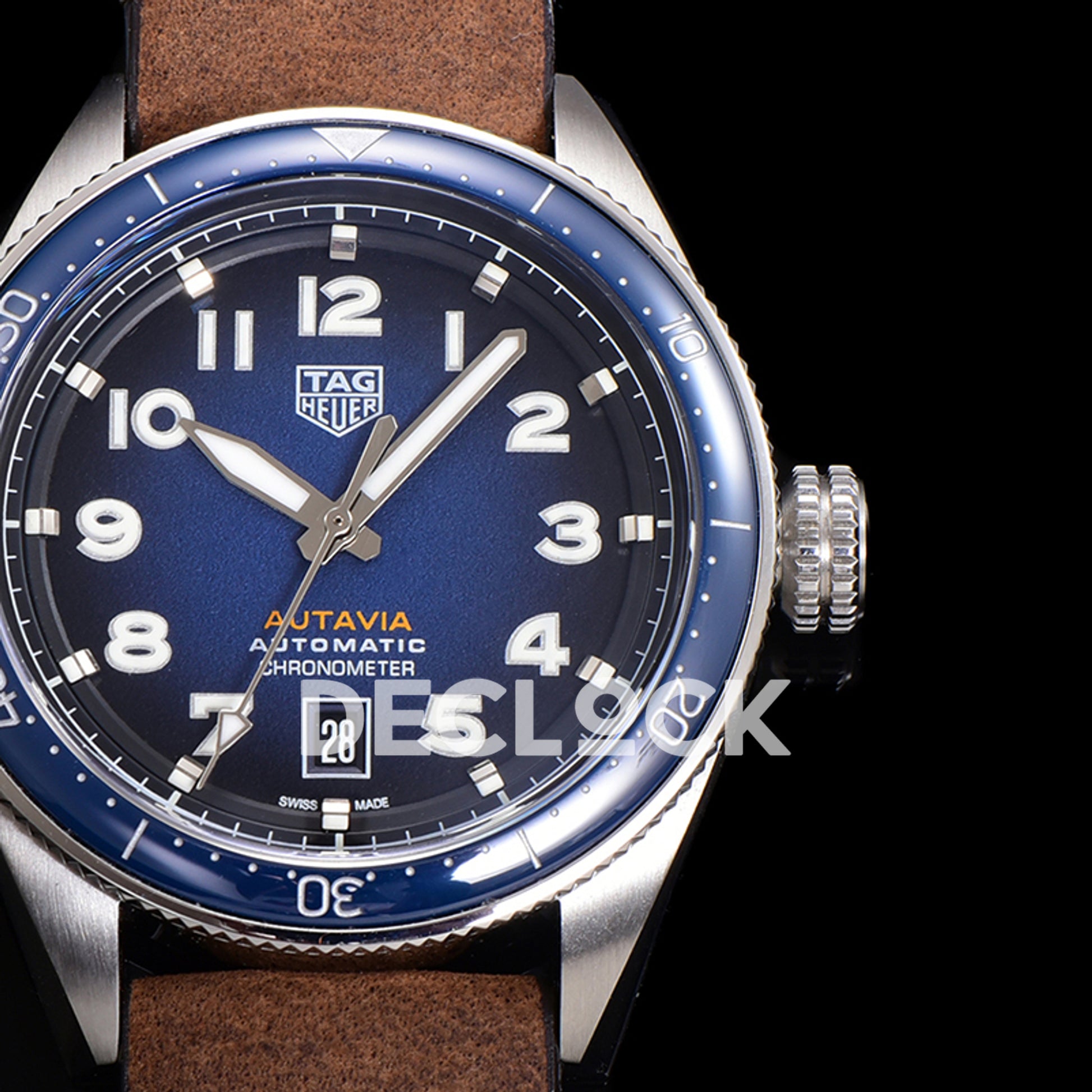 TAG Heuer Autavia Calibre 5 Blue Dial 42mm Leather SW200