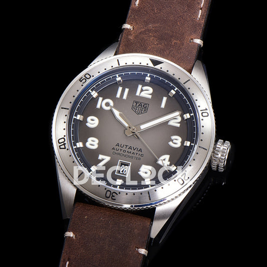 TAG Heuer Autavia Calibre 5 Grey Dial 42mm Leather SW200