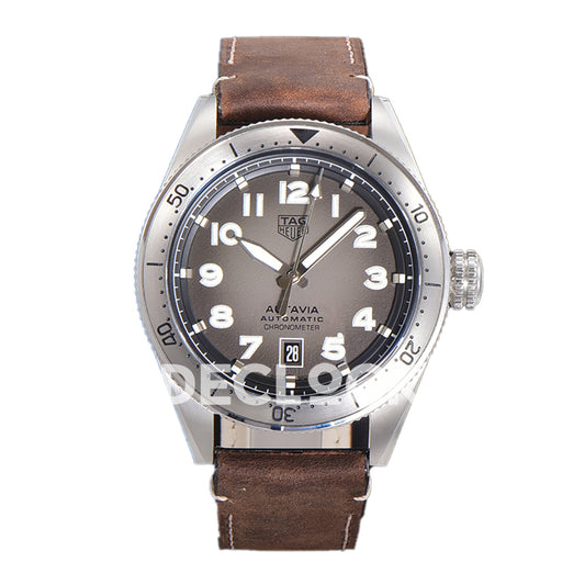 TAG Heuer Autavia Calibre 5 Grey Dial 42mm Leather SW200