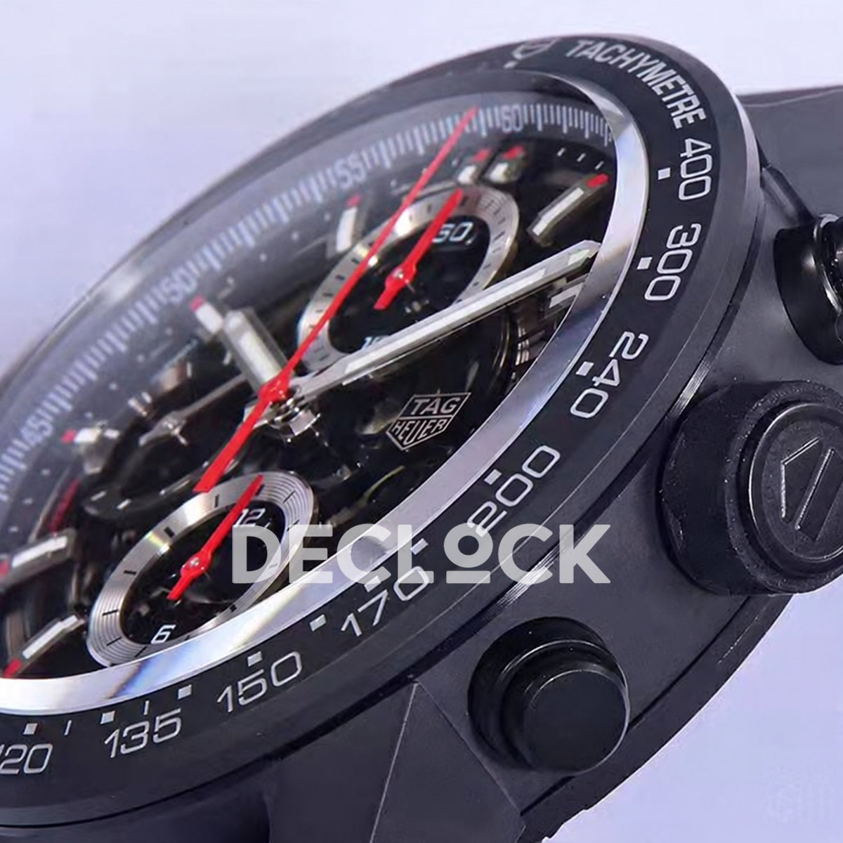 TAG Heuer Carrera Heuer 01 Black Skeleton Red Accents 43mm Asian 1887