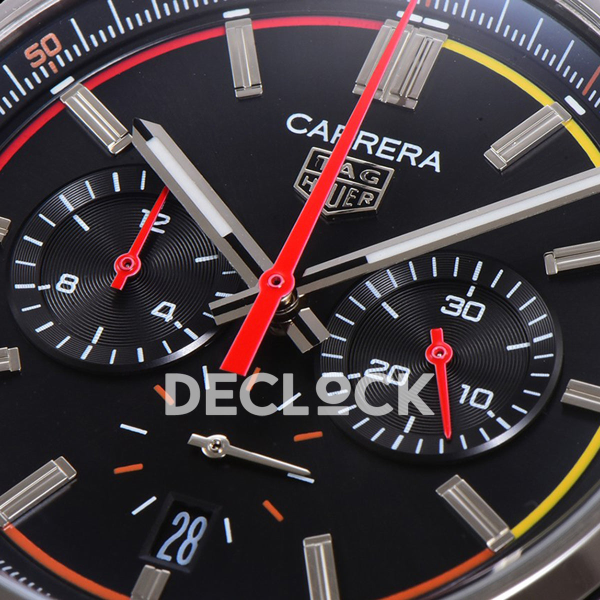 TAG Heuer Carrera Chronograph Black Dial 42mm Steel Bracelet VK63A Quartz