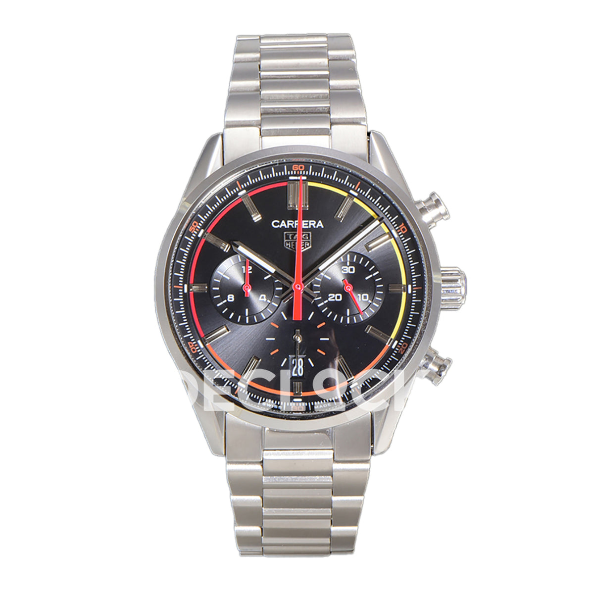TAG Heuer Carrera Chronograph Black Dial 42mm Steel Bracelet VK63A Quartz