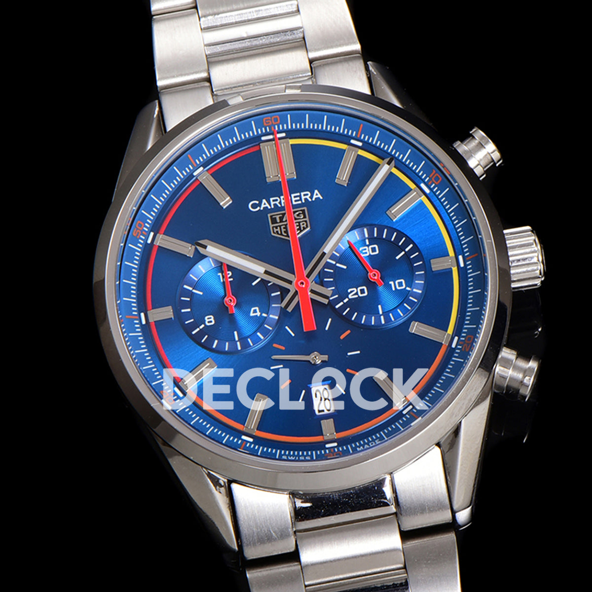 TAG Heuer Carrera Chronograph Blue Dial 42mm Steel Bracelet VK63A Quartz