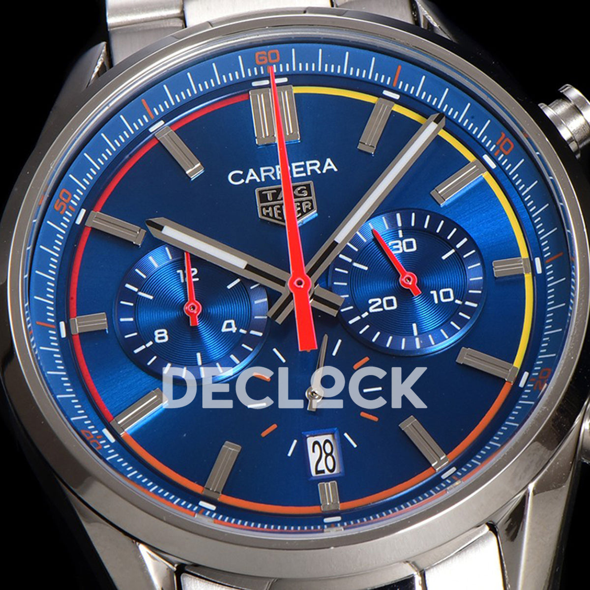 TAG Heuer Carrera Chronograph Blue Dial 42mm Steel Bracelet VK63A Quartz