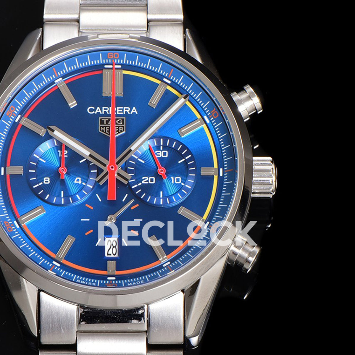TAG Heuer Carrera Chronograph Blue Dial 42mm Steel Bracelet VK63A Quartz