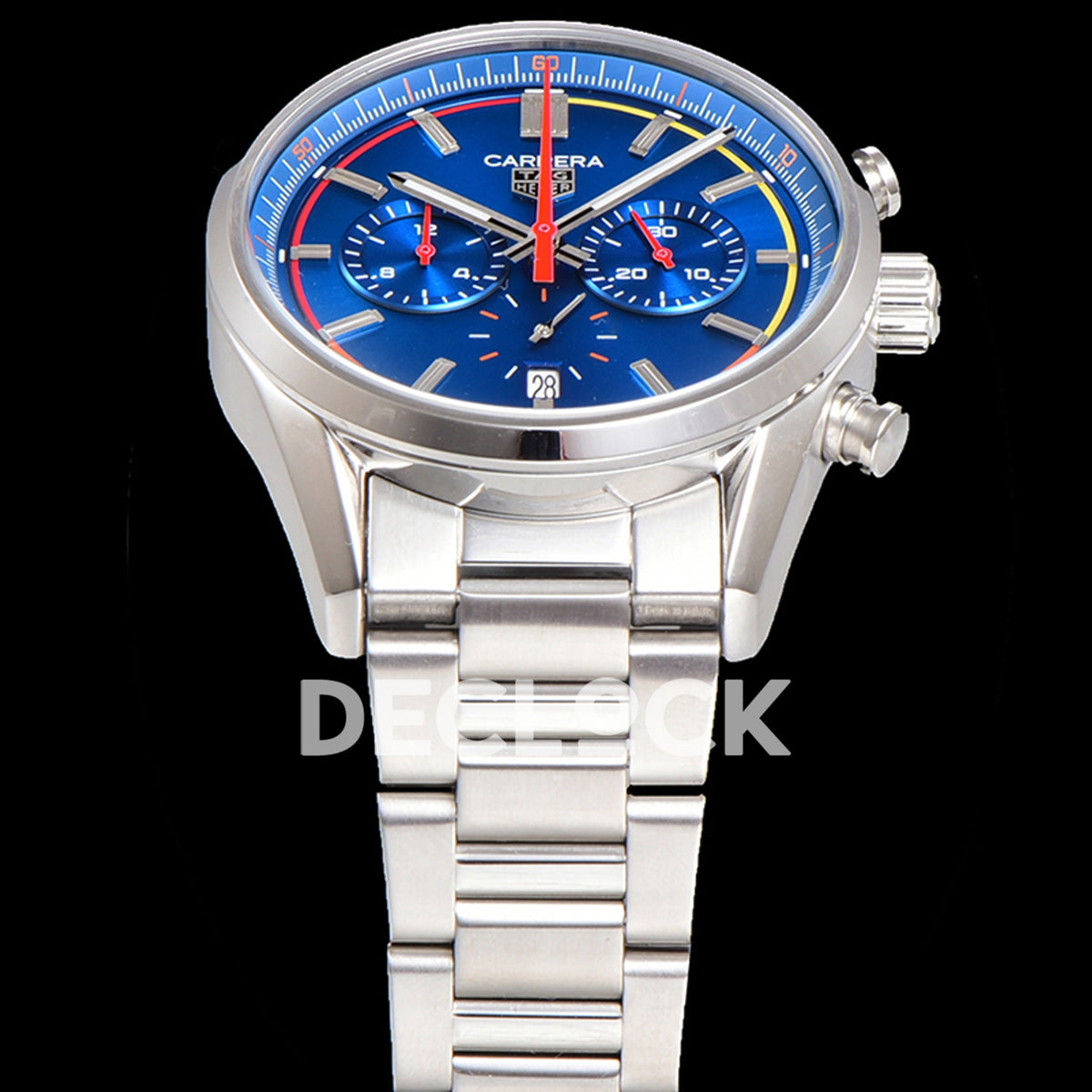 TAG Heuer Carrera Chronograph Blue Dial 42mm Steel Bracelet VK63A Quartz