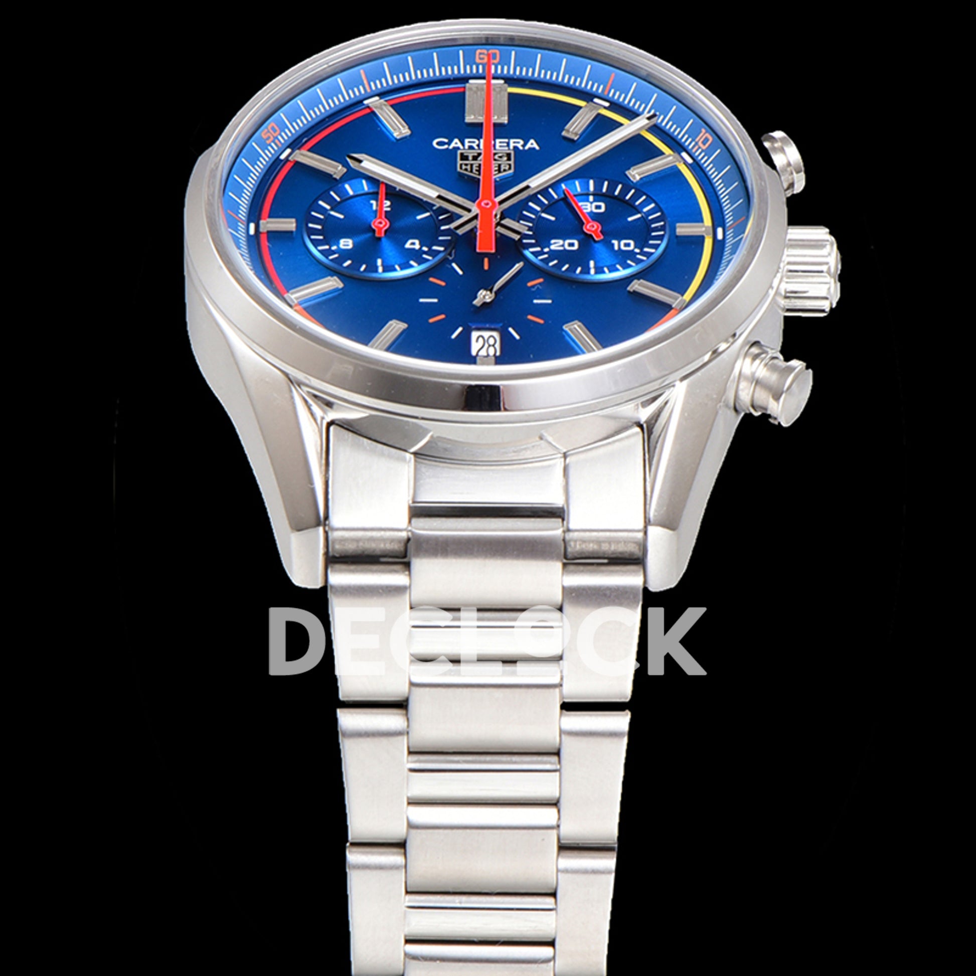 TAG Heuer Carrera Chronograph Blue Dial 42mm Steel Bracelet VK63A Quartz