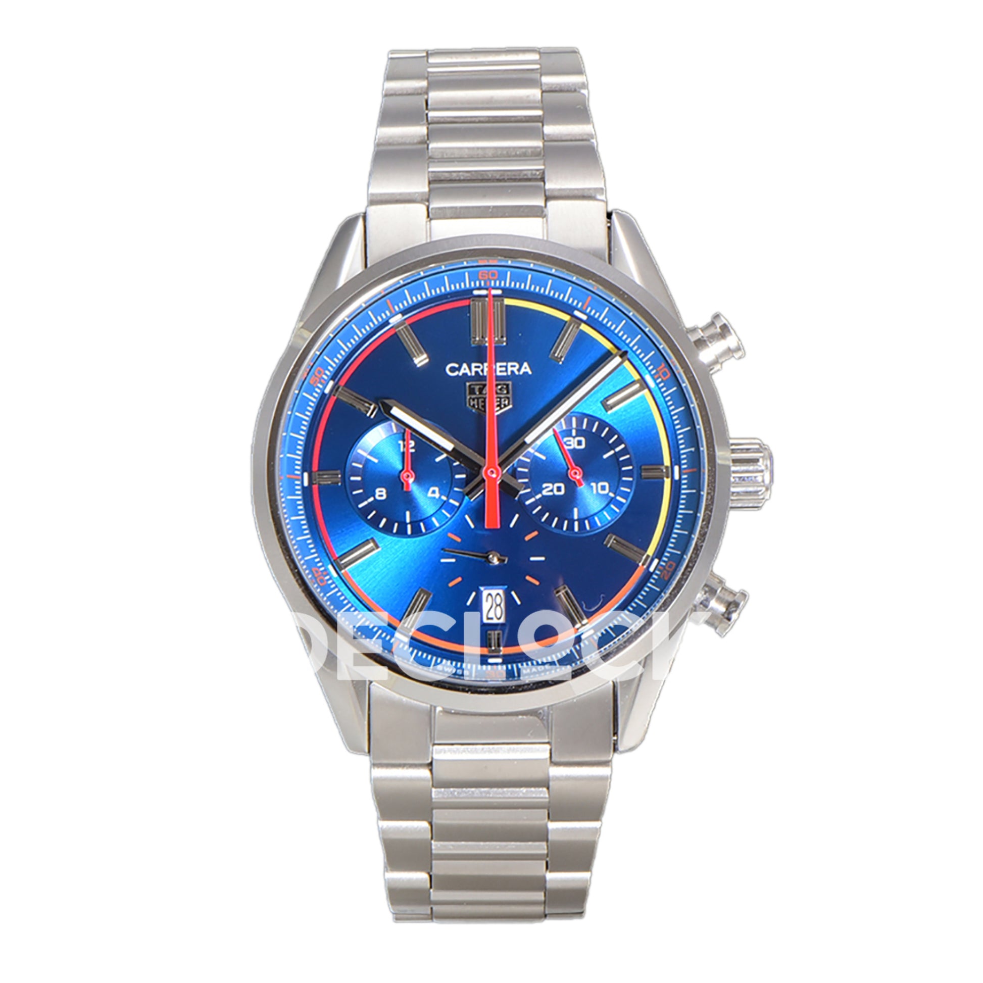 TAG Heuer Carrera Chronograph Blue Dial 42mm Steel Bracelet VK63A Quartz