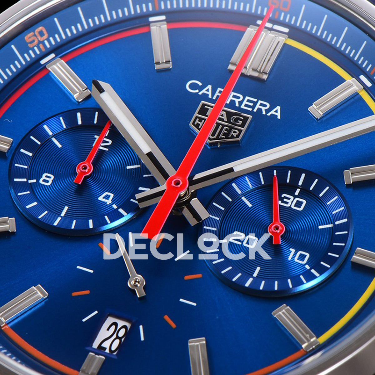 TAG Heuer Carrera Chronograph Blue Dial 42mm Leather Strap VK63A Quartz