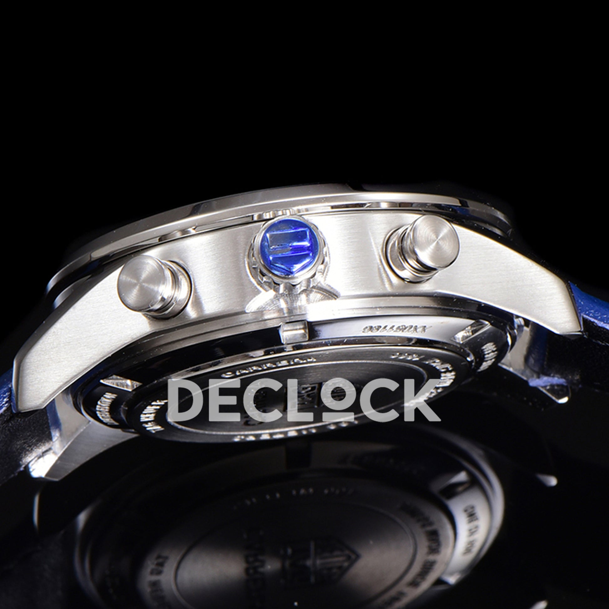 TAG Heuer Carrera Chronograph Blue Dial 42mm Leather Strap VK63A Quartz