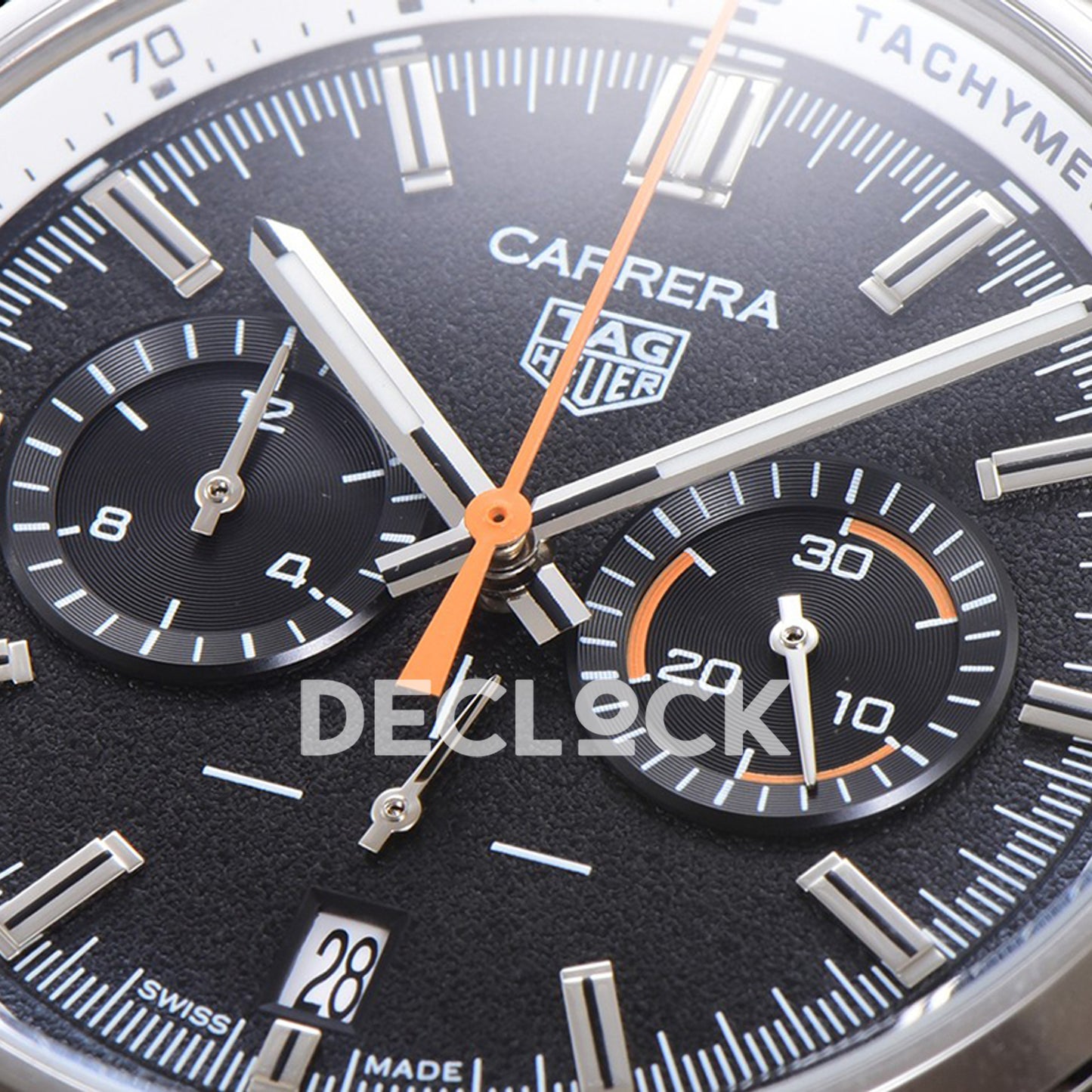 TAG Heuer Carrera Chronograph Black Tachymeter 43mm Steel Bracelet VK63A Quartz