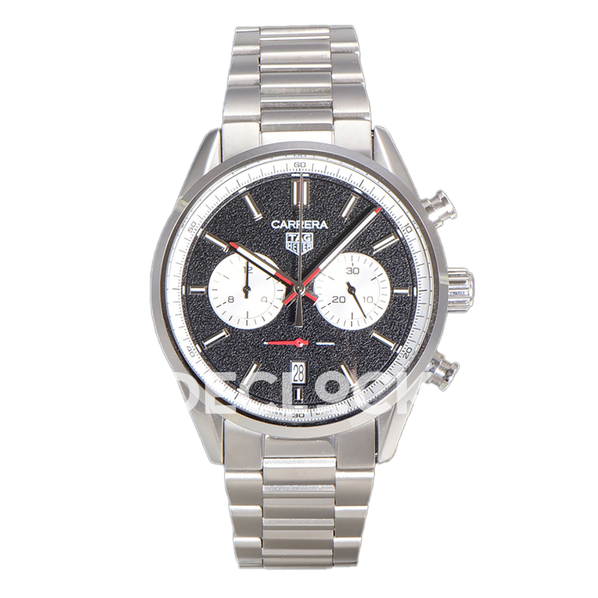 TAG Heuer Carrera Chronograph Black Dial 43mm Steel Bracelet VK63A Quartz