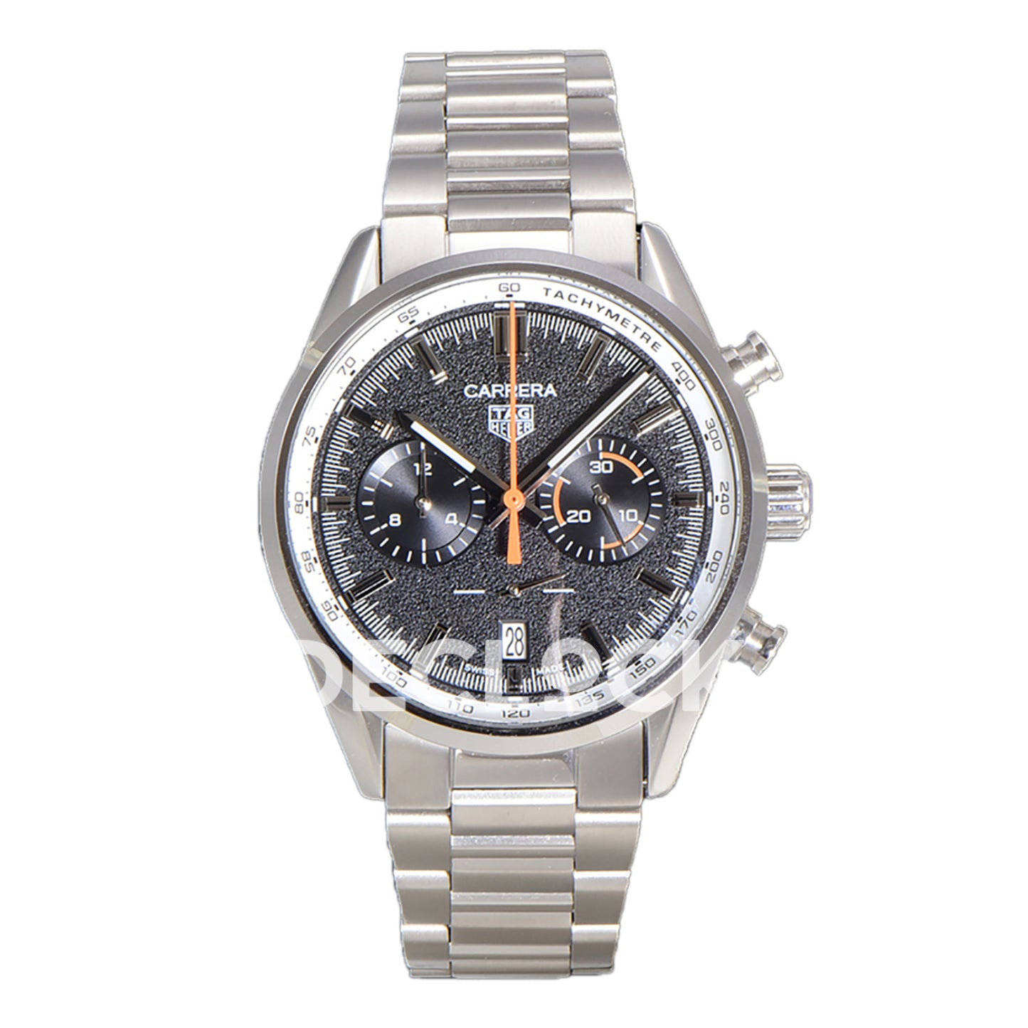 TAG Heuer Carrera Chronograph Black Tachymeter 43mm Steel Bracelet VK63A Quartz