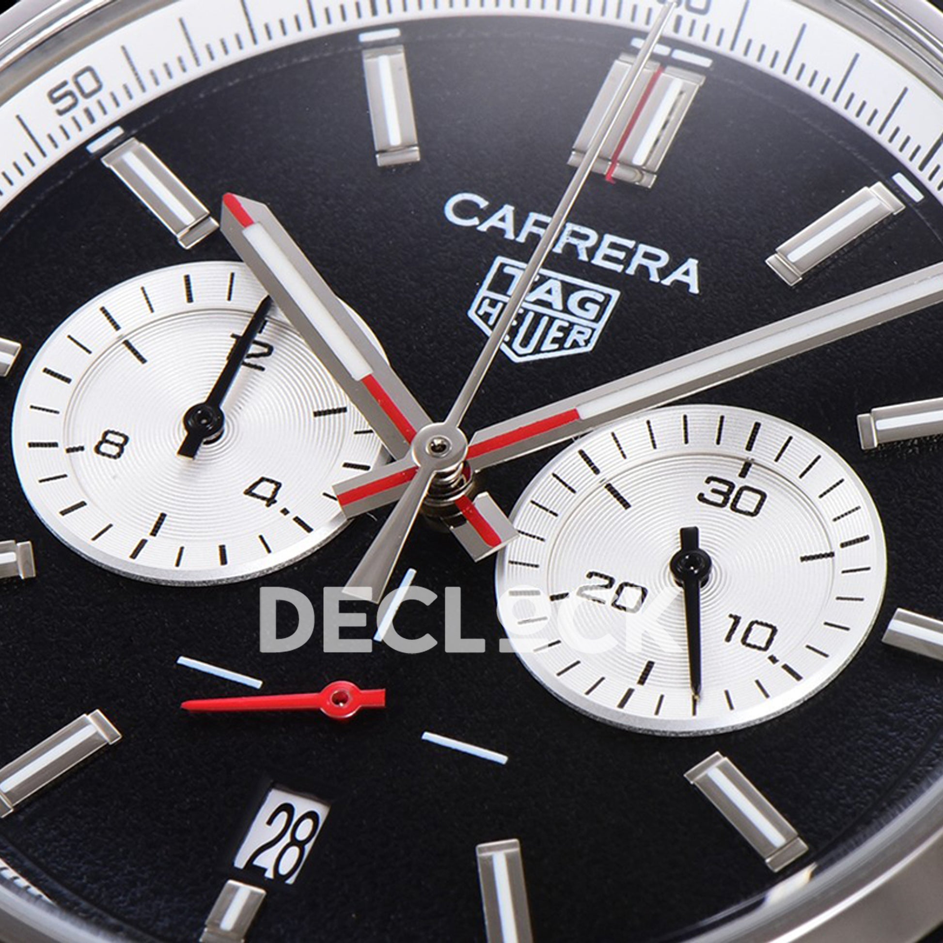 TAG Heuer Carrera Chronograph Black Dial 43mm Leather Strap VK63A Quartz