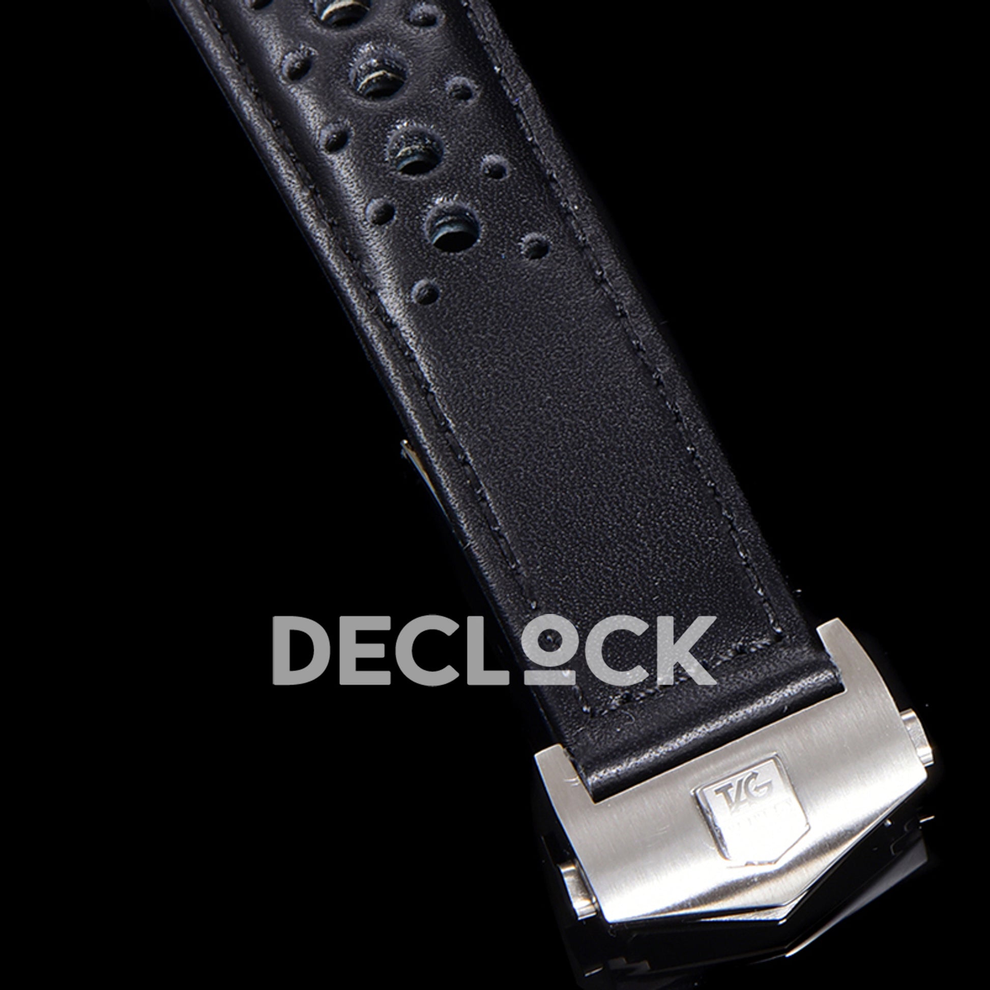 TAG Heuer Carrera Chronograph Black Dial 43mm Leather Strap VK63A Quartz