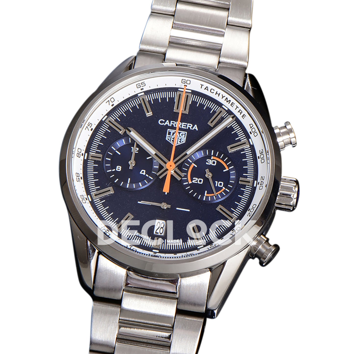 TAG Heuer Carrera Chronograph Blue Tachymeter 43mm Steel Bracelet VK63A Quartz